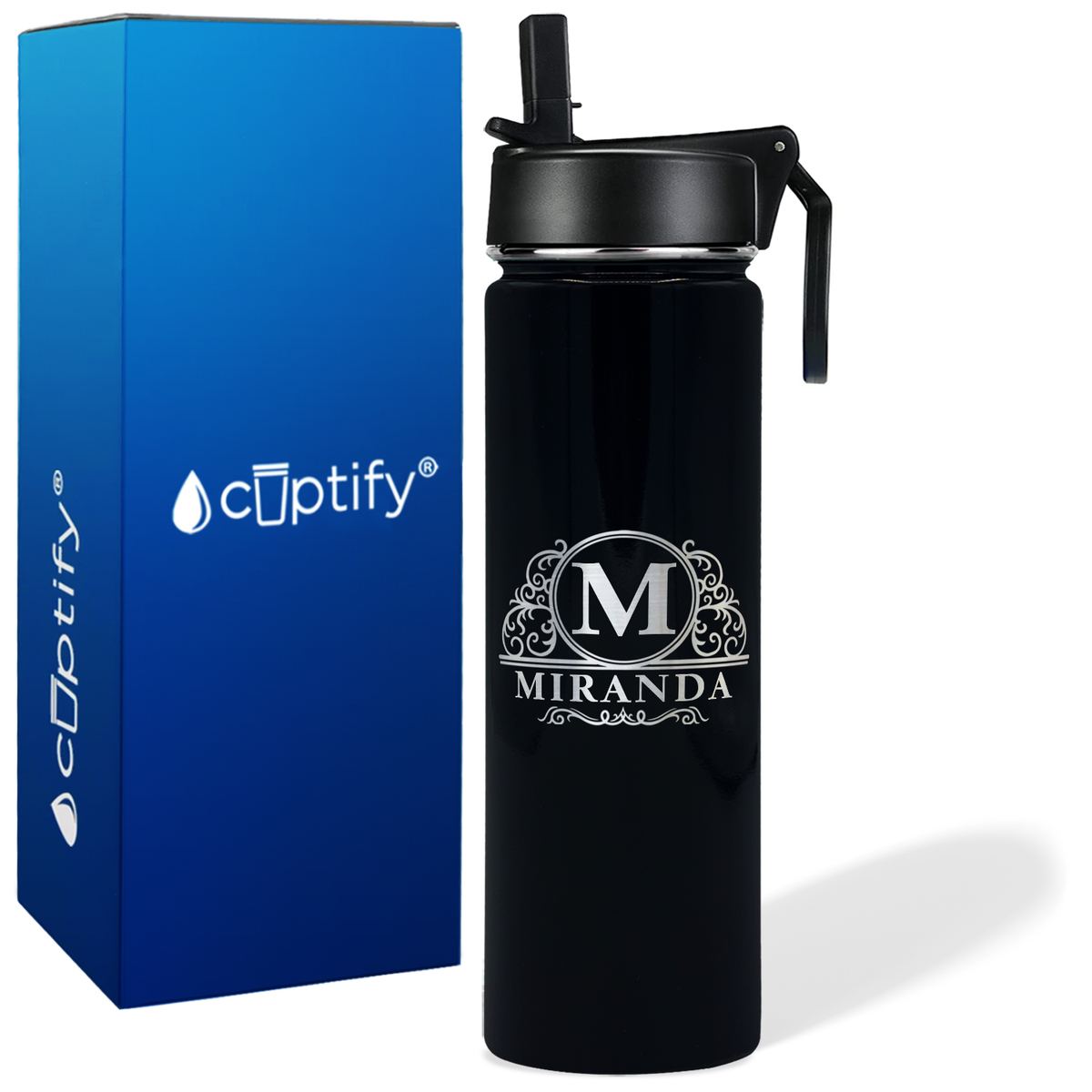 Personalized Elaborate Circle on 24oz Wide Mouth Bottle