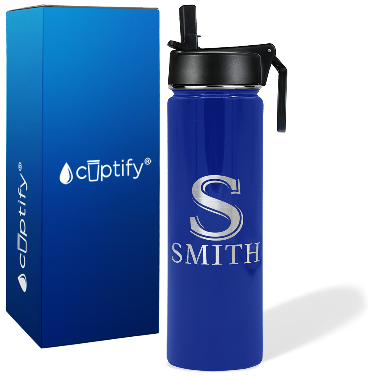 Personalized Monogram Initial and Name on 24oz Wide Mouth Bottle