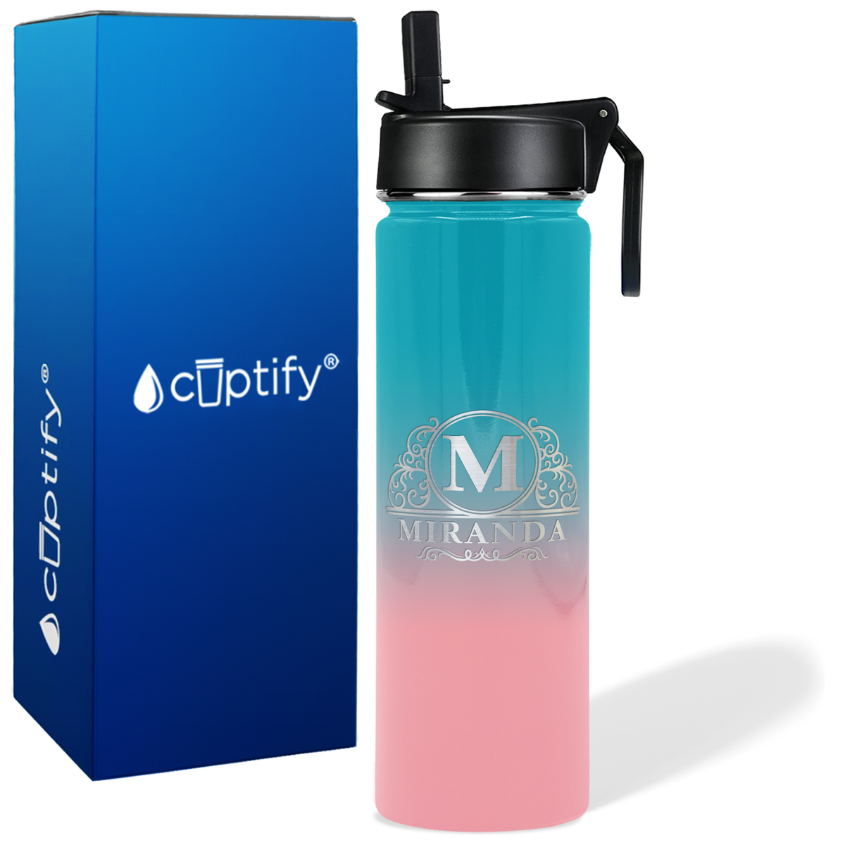 Personalized Elaborate Circle on 24oz Wide Mouth Bottle