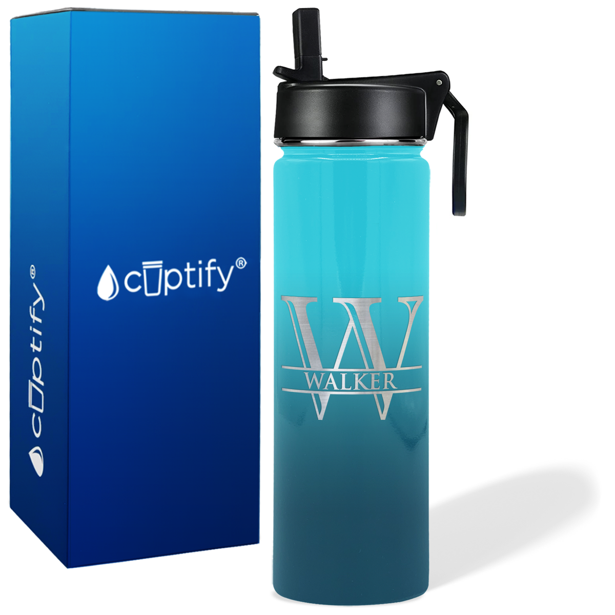 Personalized Split Script on 24oz Wide Mouth Bottle