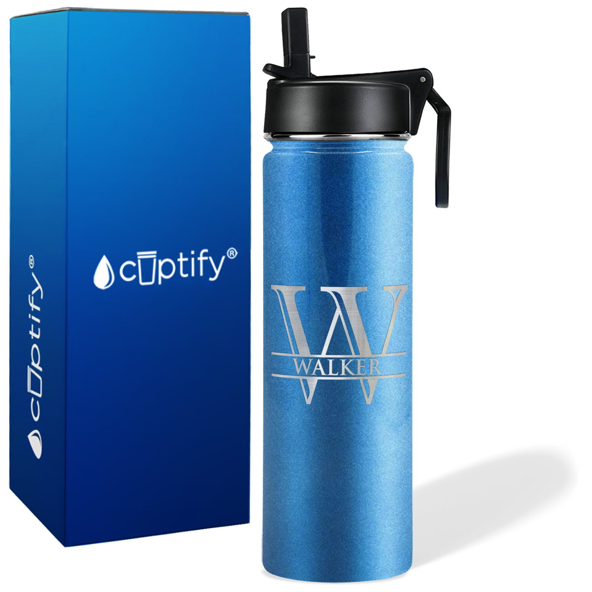 Personalized Split Script on 24oz Wide Mouth Bottle