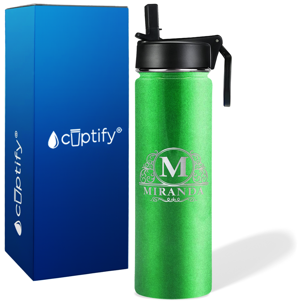 Personalized Elaborate Circle on 24oz Wide Mouth Bottle