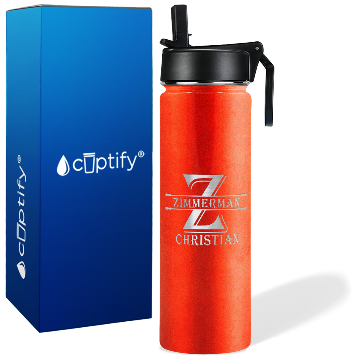 Personalized Initial Block on 24oz Wide Mouth Bottle