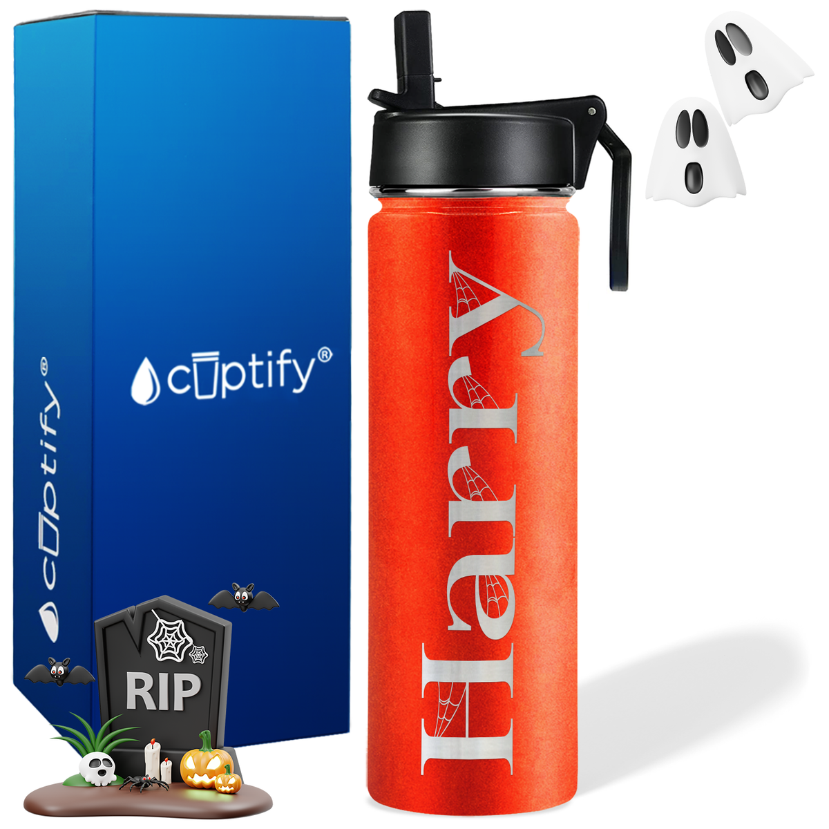 Personalized Wicked Halloween Font on 24oz Wide Mouth