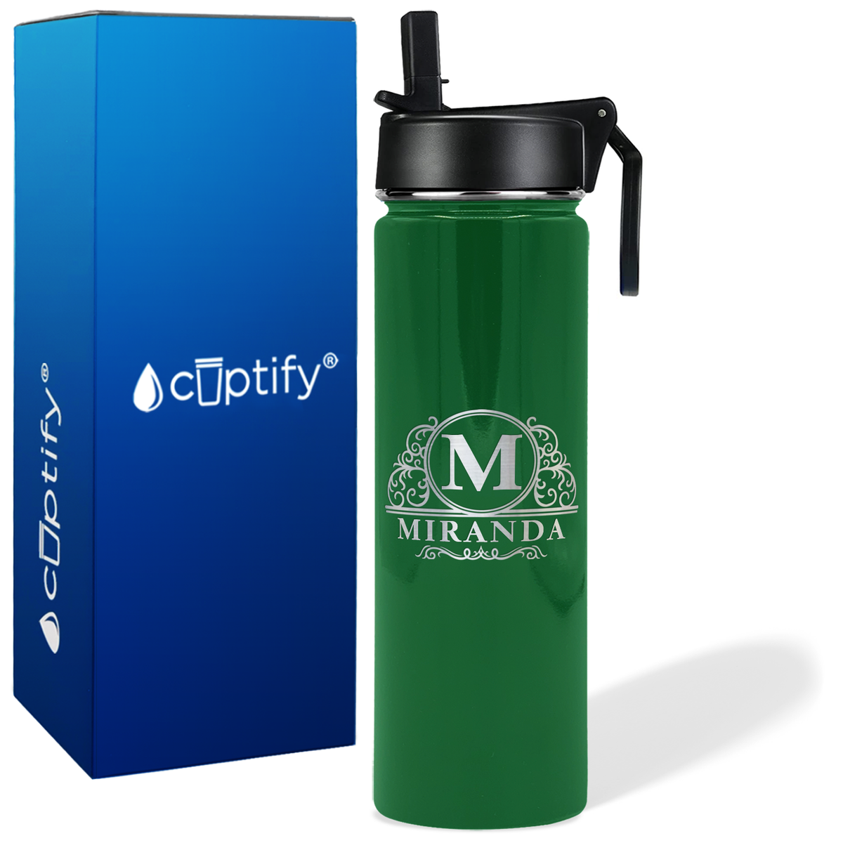 Personalized Elaborate Circle on 24oz Wide Mouth Bottle