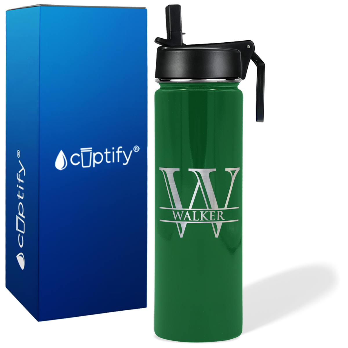 Personalized Split Script on 24oz Wide Mouth Bottle