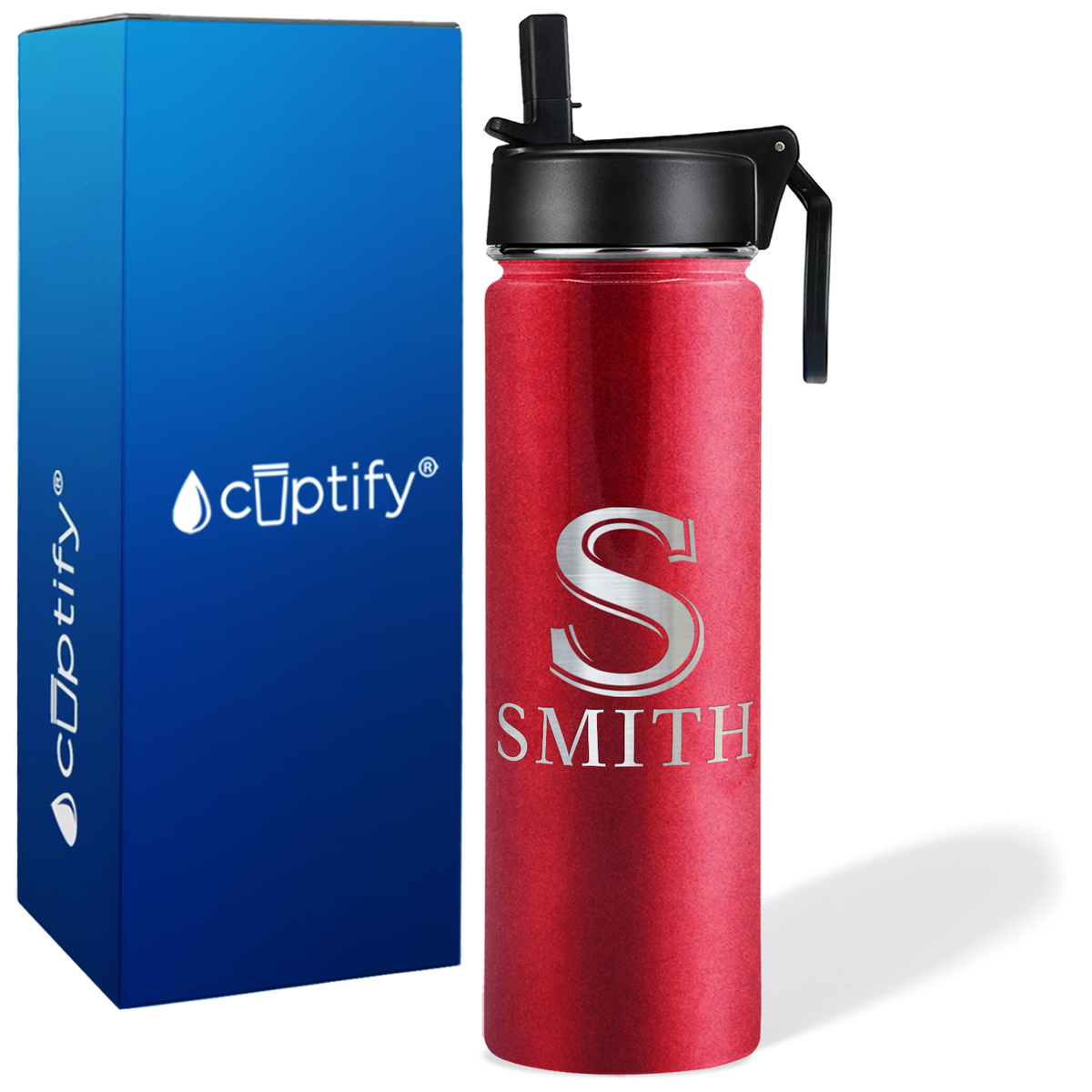 Personalized Monogram Initial and Name on 24oz Wide Mouth Bottle