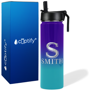 Personalized Monogram Initial and Name on 24oz Wide Mouth Bottle