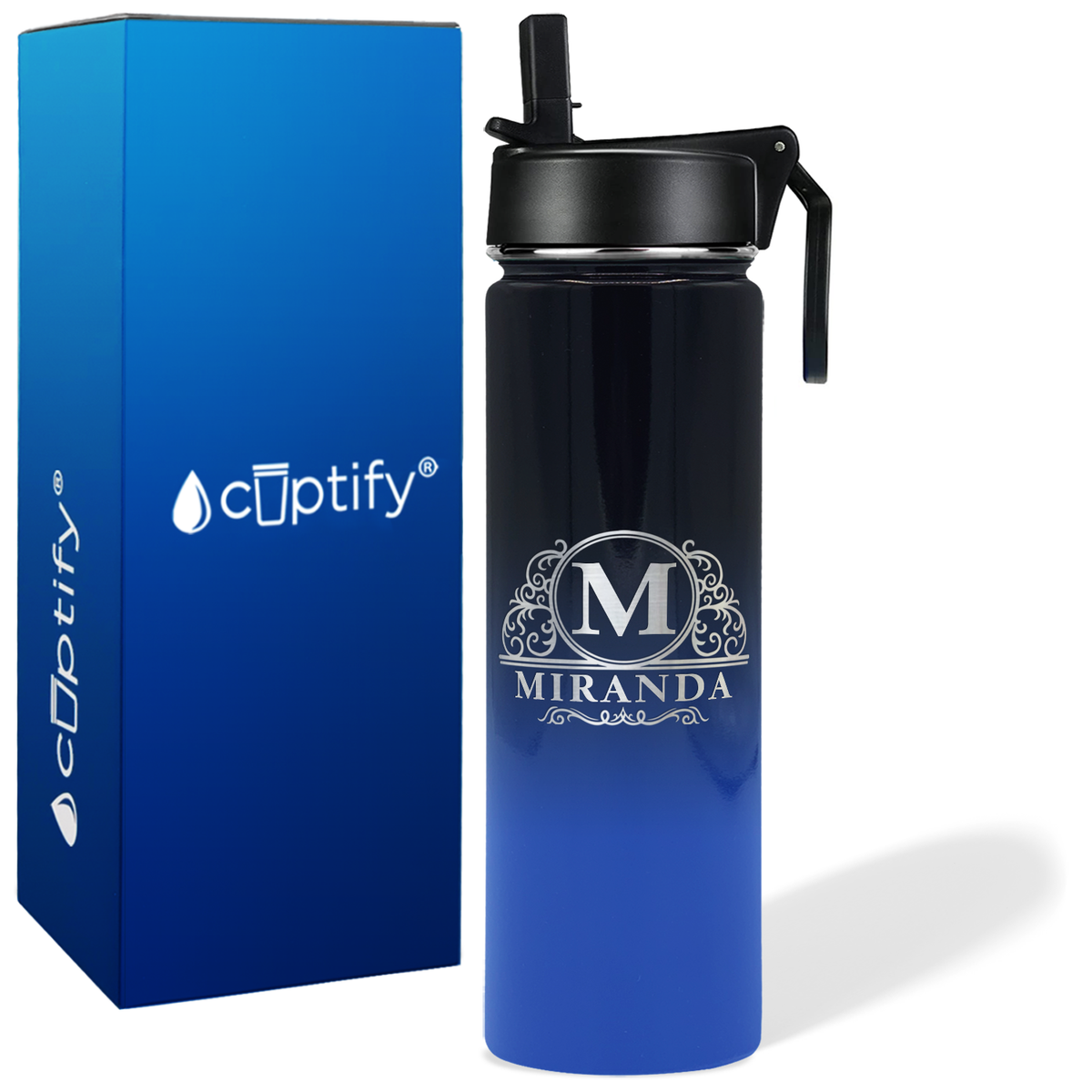 Personalized Elaborate Circle on 24oz Wide Mouth Bottle