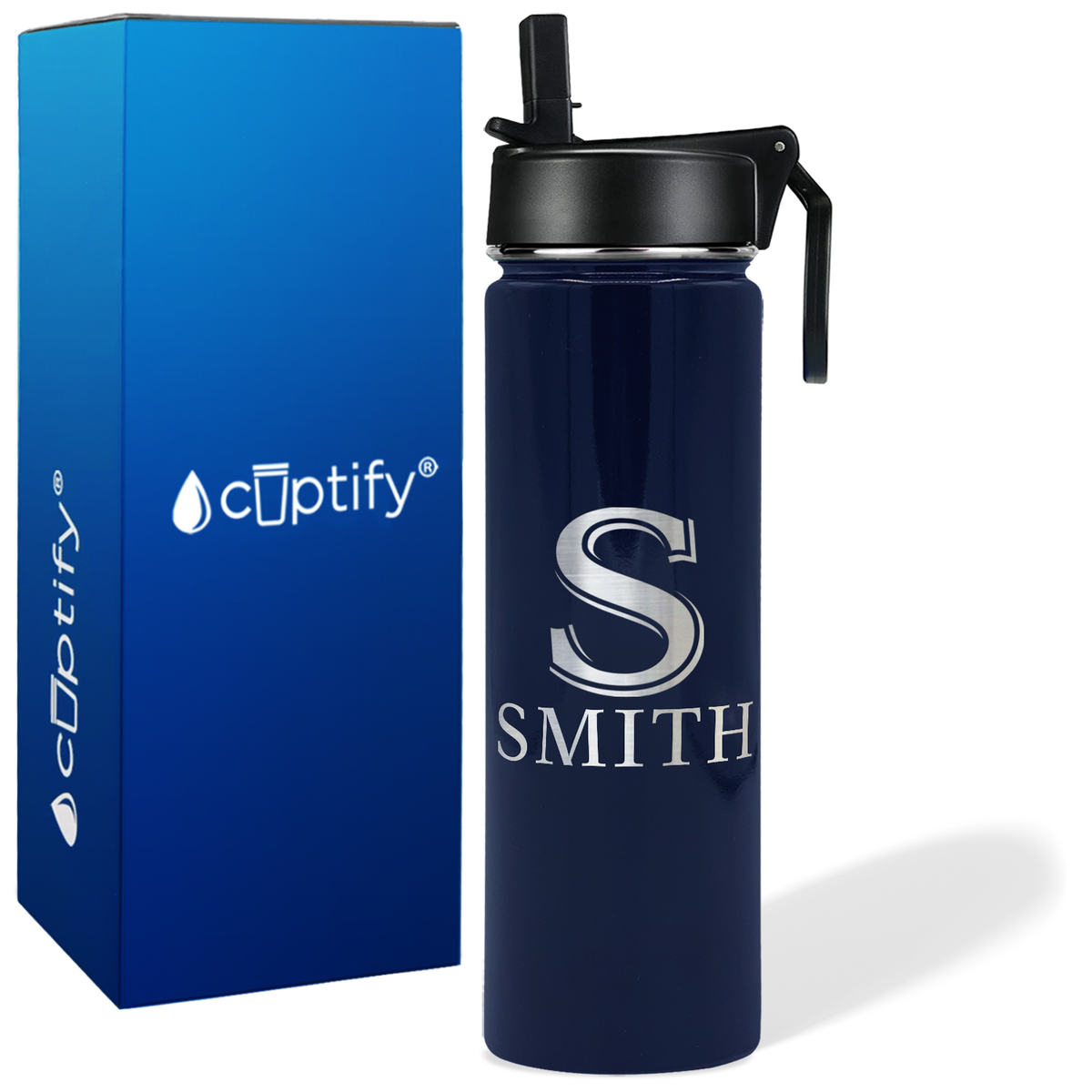 Personalized Monogram Initial and Name on 24oz Wide Mouth Bottle