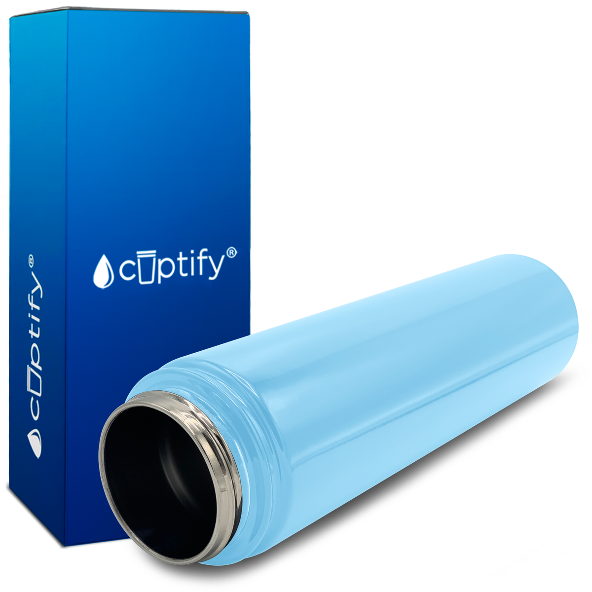 Pastel Blue Gloss 24oz Wide Mouth Water Bottle