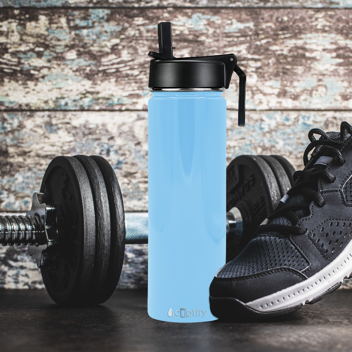 Pastel Blue Gloss 24oz Wide Mouth Water Bottle