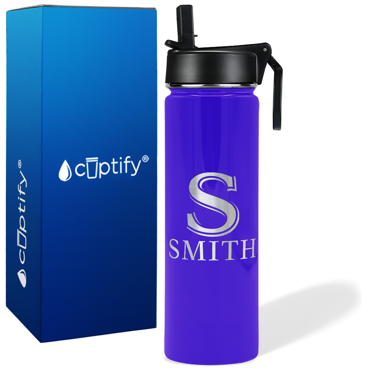 Personalized Monogram Initial and Name on 24oz Wide Mouth Bottle