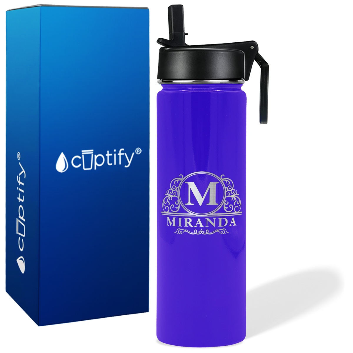 Personalized Elaborate Circle on 24oz Wide Mouth Bottle