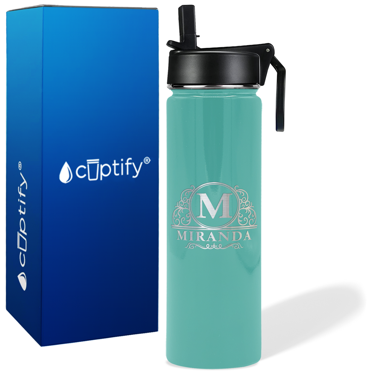 Personalized Elaborate Circle on 24oz Wide Mouth Bottle