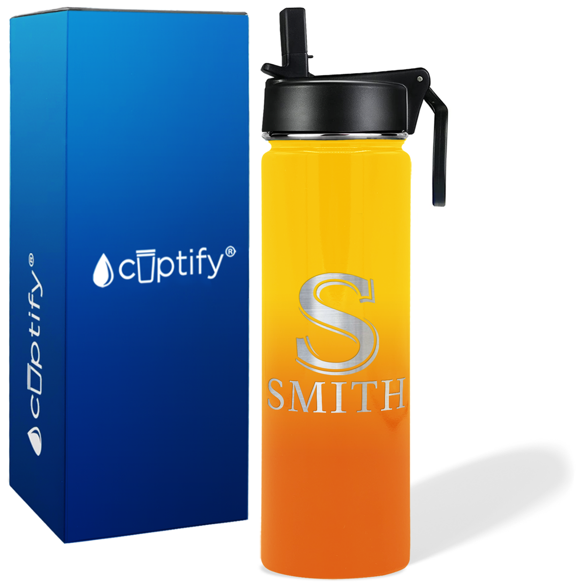 Personalized Monogram Initial and Name on 24oz Wide Mouth Bottle