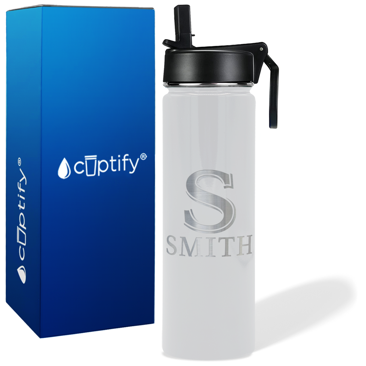 Personalized Monogram Initial and Name on 24oz Wide Mouth Bottle