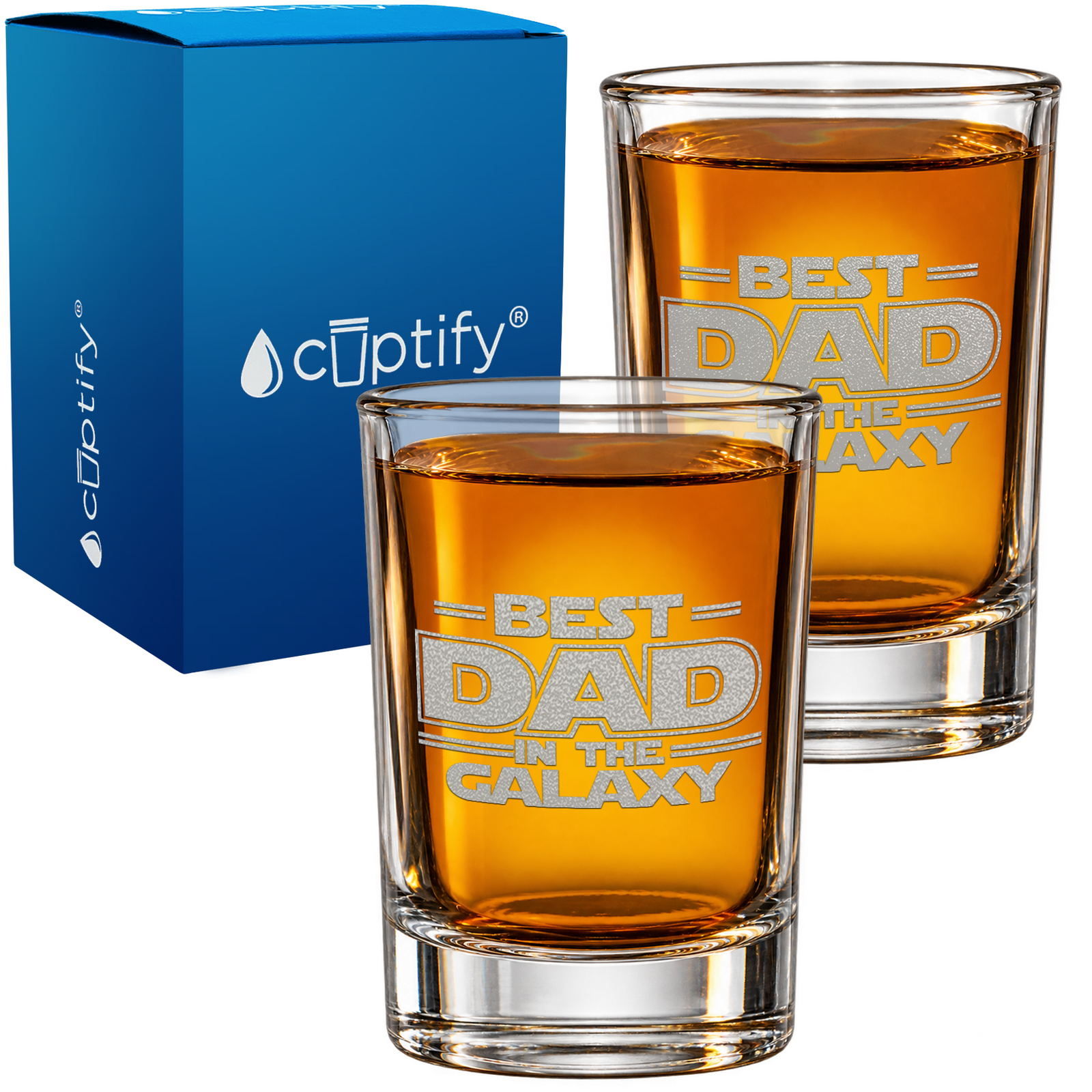 Best Dad in the Galaxy on Round Shot Glass