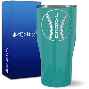 Personalized Baseball Design on 27oz Curve Tumbler