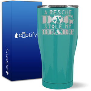 A Rescue Dog Stole My Heart on 27oz Curve Tumbler