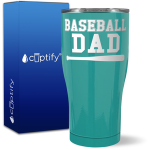 Baseball Dad with Bat on 27oz Curve Tumbler