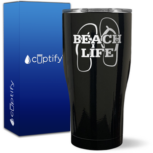 The Beach Life Sandals on 27oz Curve Tumbler