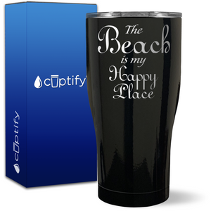 The Beach is my Happy Place on 27oz Curve Tumbler