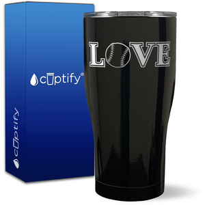 Baseball Love on 27oz Curve Tumbler