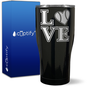 Baseball Heart Love on 27oz Curve Tumbler