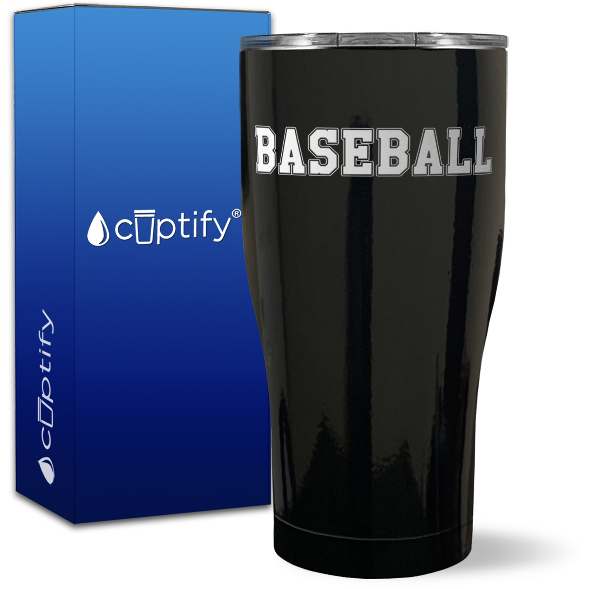 Baseball on 27oz Curve Tumbler