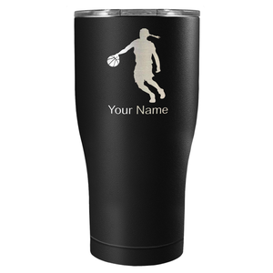 Personalized Basketball Girl Player Silhouette on 27oz Curve Tumbler