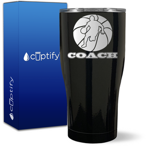 Basketball Coach Silhouette on 27oz Curve Tumbler