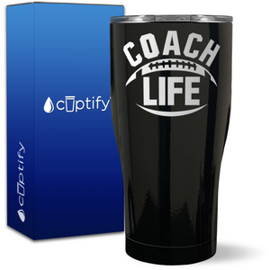 Football Coach Life on 27oz Curve Tumbler