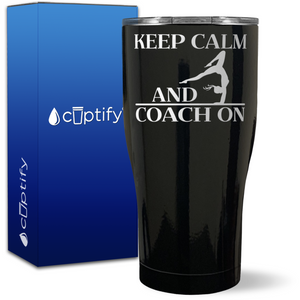 Gymnastics Keep Calm and Coach On on 27oz Curve Tumbler