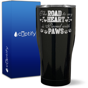 The Road To My Heart is Paved With Paws on 27oz Curve Tumbler