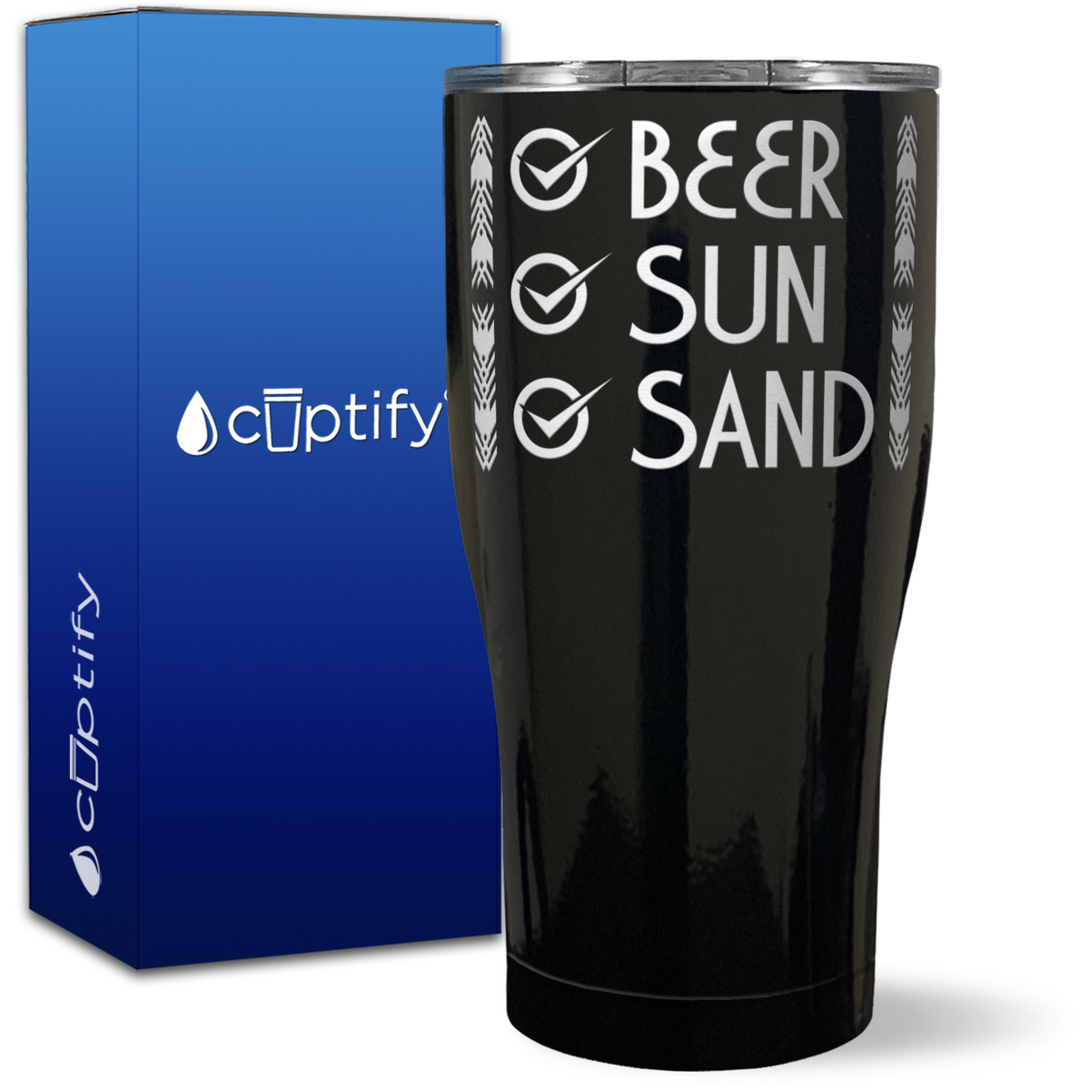 Beer Sun Sand on 27oz Curve Tumbler