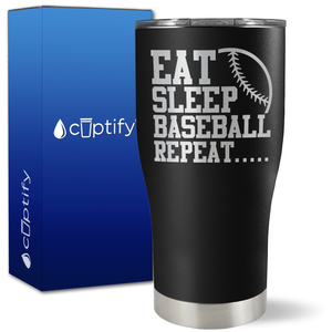 Eat Sleep Baseball Repeat on 27oz Curve Tumbler