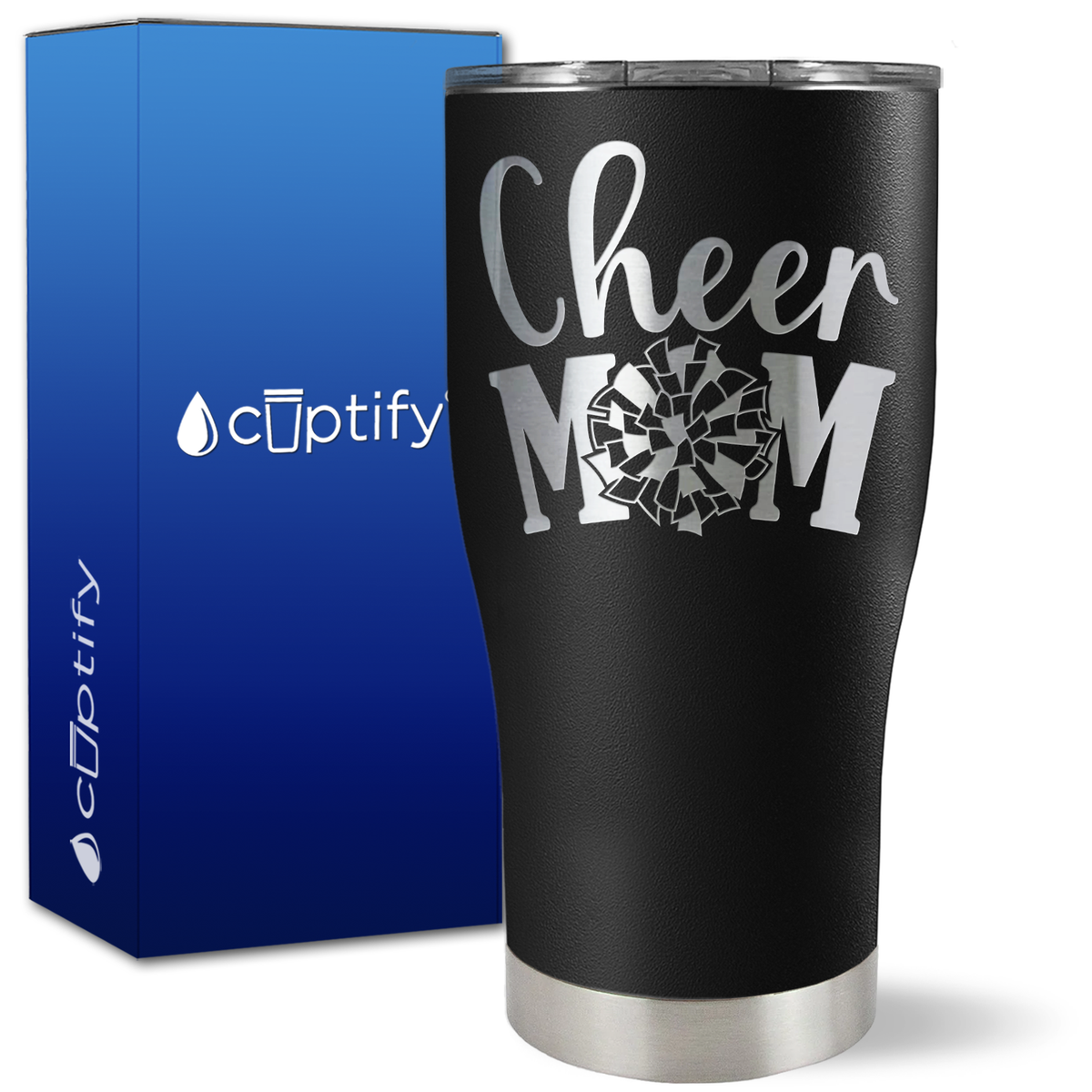 Cheer Mom Pom Pom on 27oz Curve Tumbler