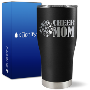 Cheer Mom with Pom Pom on 27oz Curve Tumbler