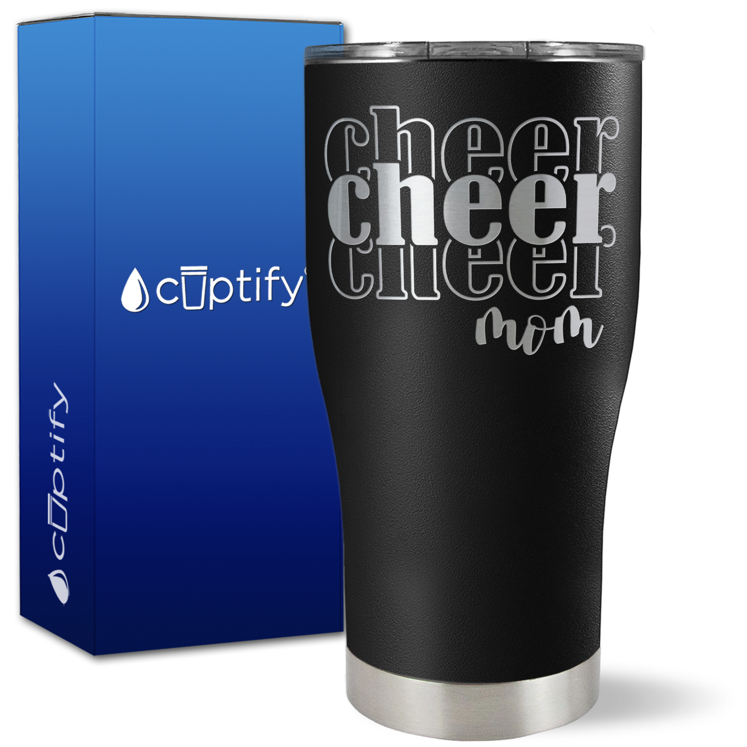Cheer Cheer Cheer Mom on 27oz Curve Tumbler