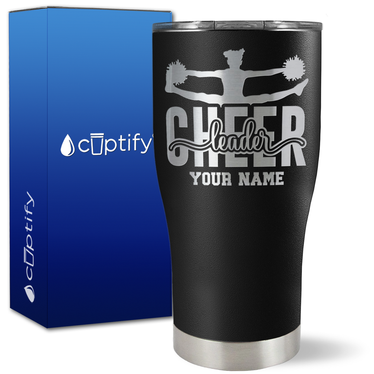 Personalized Cheerleader Silhouette Jump on 27oz Curve Tumbler