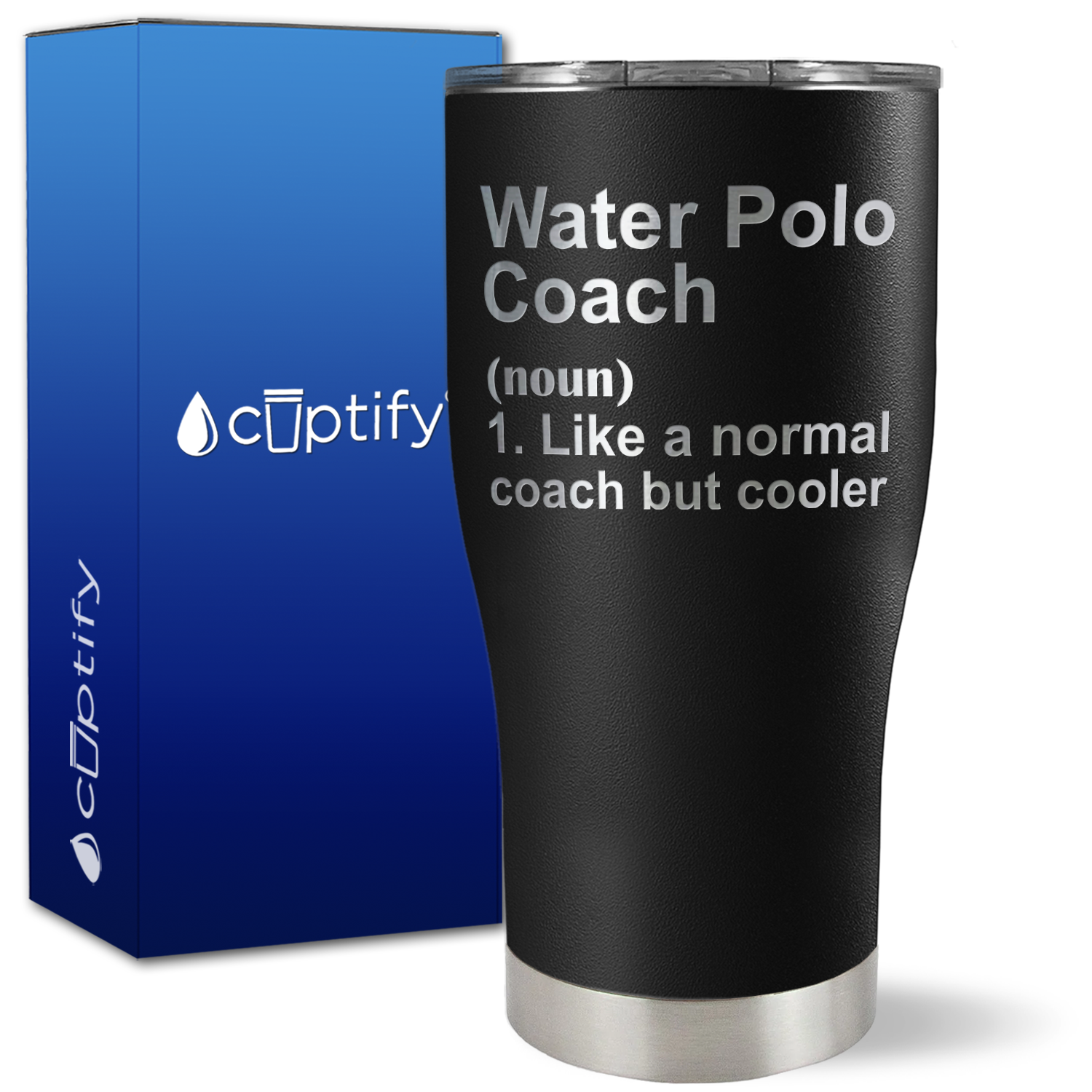 Water Polo Coach Definition on 27oz Curve Tumbler