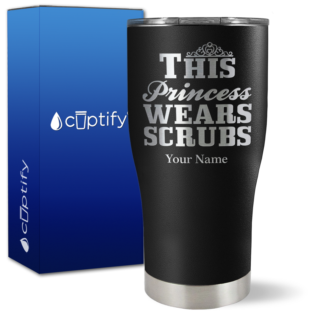 Personalized This Princess Wears Scrubs on 27oz Curve Tumbler