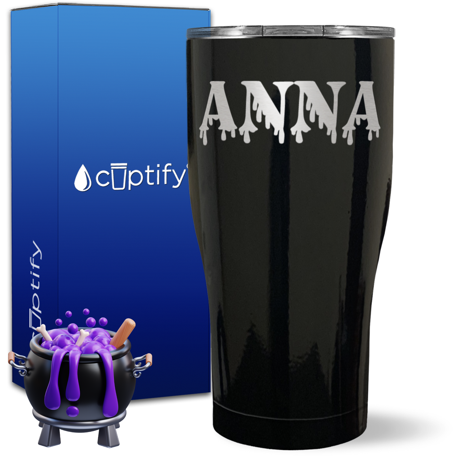 Personalized Bloody Halloween Font on 27oz Curve Tumbler