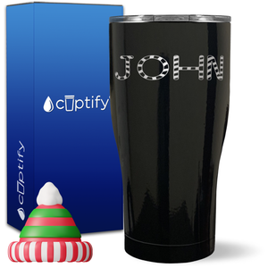 Personalized Candy Canes Christmas Font on 27oz Curve Tumbler