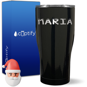 Personalized Snowy Christmas Font on 27oz Curve Tumbler