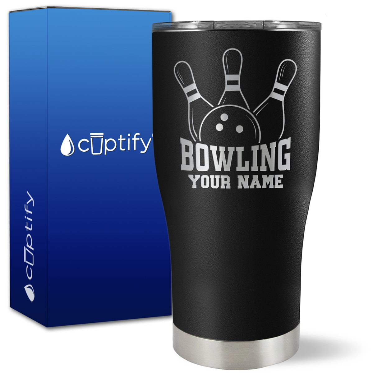 Personalized Bowling on 27oz Curve Tumbler