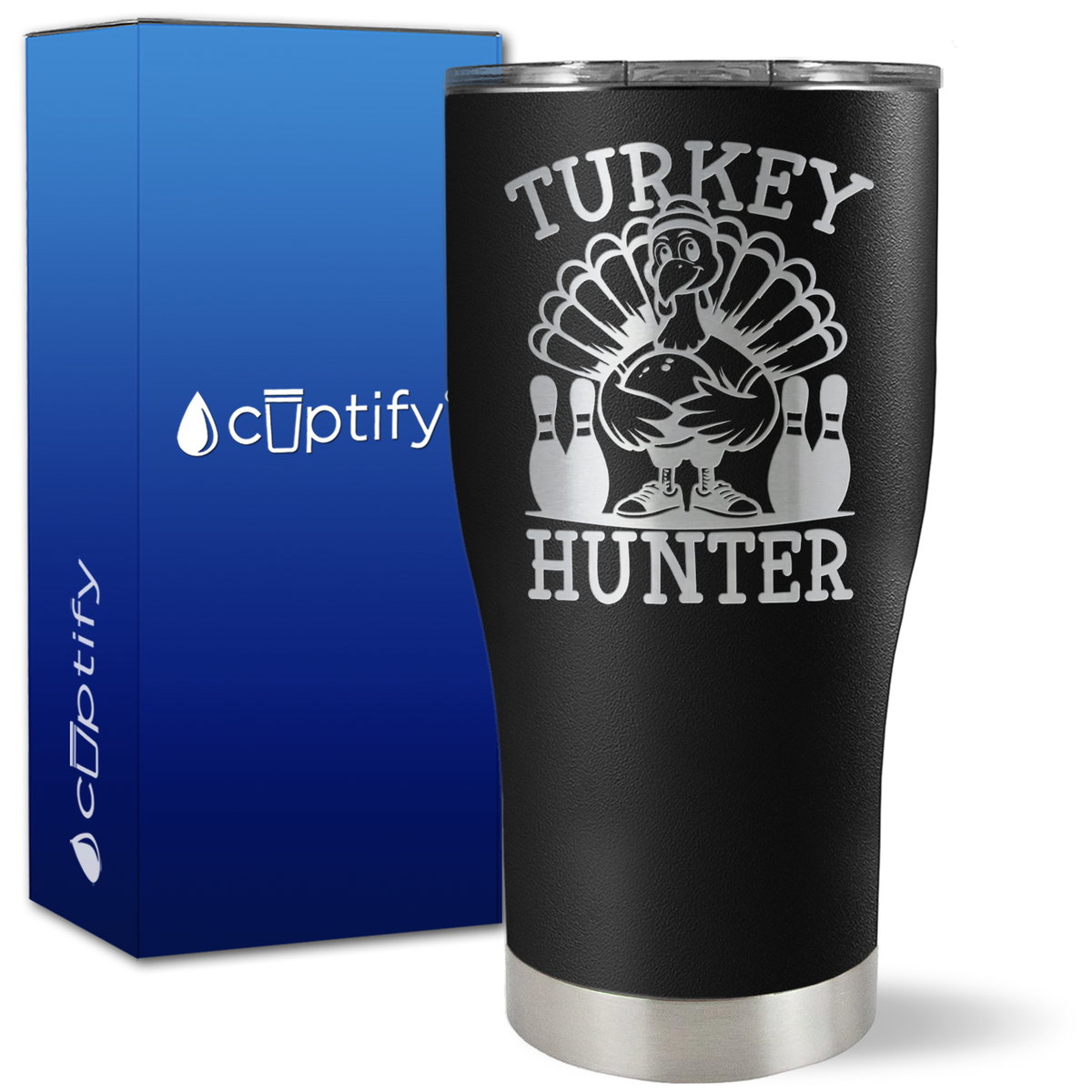 Bowling Turkey Hunter on 27oz Curve Tumbler