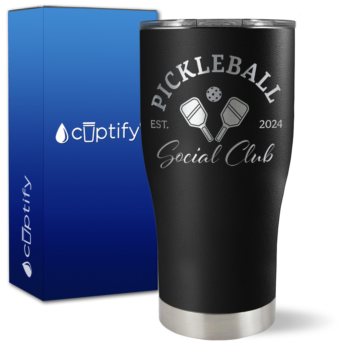 Personalized Pickleball Social Club Established on 27oz Curve Tumbler