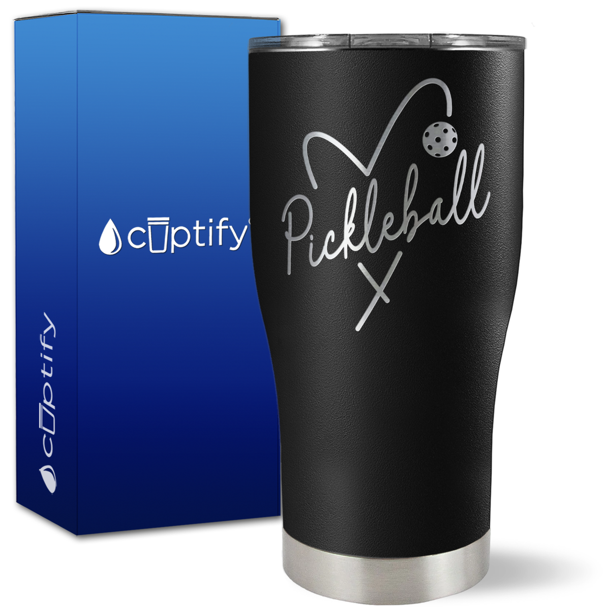 Pickleball Love on 27oz Curve Tumbler